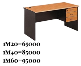 Bureau simple Des tables bureau de 1m20,1m40 et 1m60 disponibles.
Les prix varient en fonction des modèles.
Livraison et montage gratuit dans la ville de Dakar.
Veuillez nous contacter pour plus d