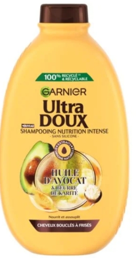 Shampoing garnier Nutrition Cheveux Très Secs Avocat Karité ULTRA DOUX 400ml Shampooing Garnier Ultra DOUX nourrissant à l