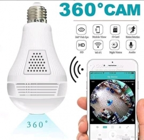 Lamp Camera panoramique 360° Ampoule Camera de Surveillance IP WiFi HD 960P - Vision Nocturne - Détection de Mouvement

Ampoule 2 en 1 pour l