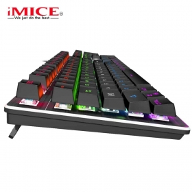 Imice iMice Mk-X80 Clavier mécanique avec rétroéclairage La programmation macro à 108 touches peut être personnalisée pour rendre le jeu plus agréable et plus puissant. Configurez la zone des boutons de commande multimédia avec des boutons multimédia et des boutons multifonctions en alliage. 22 types d