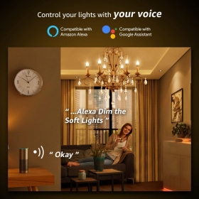 Ampoule WiFi Lepro compatible Alexa & Google Assistant Ampoule WiFi. Contrôlez les lumières à distance où que vous soyez, avec notre application iOS et Android "LE LampUX". Aucun concentrateur requis, juste des contrôles à distance Wi-Fi (2,4 GHz)
Lumière Contrôlée par la Voix. Fonctionne très bien avec Alexa Echo et Google Home, pour vous permettre de contrôler les lumières en mode mains libres, de les activer ou de les désactiver, de les éclairer ou de les réduire à la luminosité souhaitée pour une ambiance parfaite
2700K-6500K Blanc Ajustable. La température de couleur peut être changée du blanc chaud au blanc froid pour convenir à tout moment, par exemple. Détendez-vous avec la lumière blanche chaude et douce de 2700K, restez concentré pour travailler avec une lumière blanche et lumineuse de 6 000 K
Fonction de planification. Réglez les minuteries pour allumer ou éteindre automatiquement vos lumières à une heure prédéfinie, de manière à ce qu