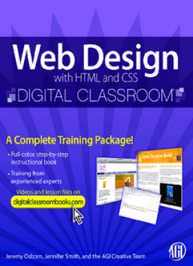 PDF  - Web Design with HTML and CSS "An invaluable full-color training package for Web design
Web design consists of using multiple software tools and codes-such as Dreamweaver, Flash, Silverlight, Illustrator, Photoshop, HTML, and CSS, among others-to craft a unique, robust, and interactive websites. This book teaches you how to effectively use all the major tools involved in web design to create a site that is both attractive and functional.

You