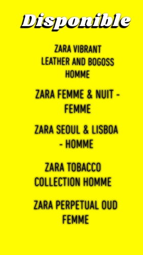 Parfums Zara Homme Femme Parfums Zara Homme et pour Femme
