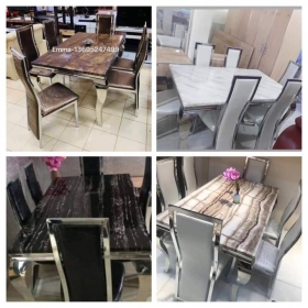 Table à manger Table à manger en marbre 6 chaises