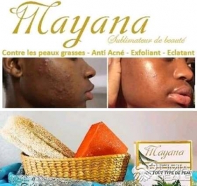Savon Mayana le savon mayana est un savon qui prend soin de votre peau, en la gommant clarifiant et en vous laissant une peau douce. il est pour tout type de peau.
lutte contre l’hyper pigmentation, l